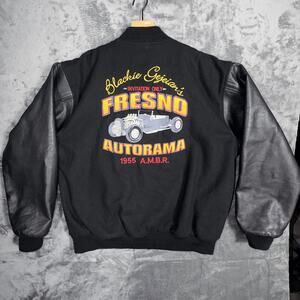 Rare Blackie Gejeian Fresno Autorama 2009 Mens Varsity Jacket XL Wool Leather